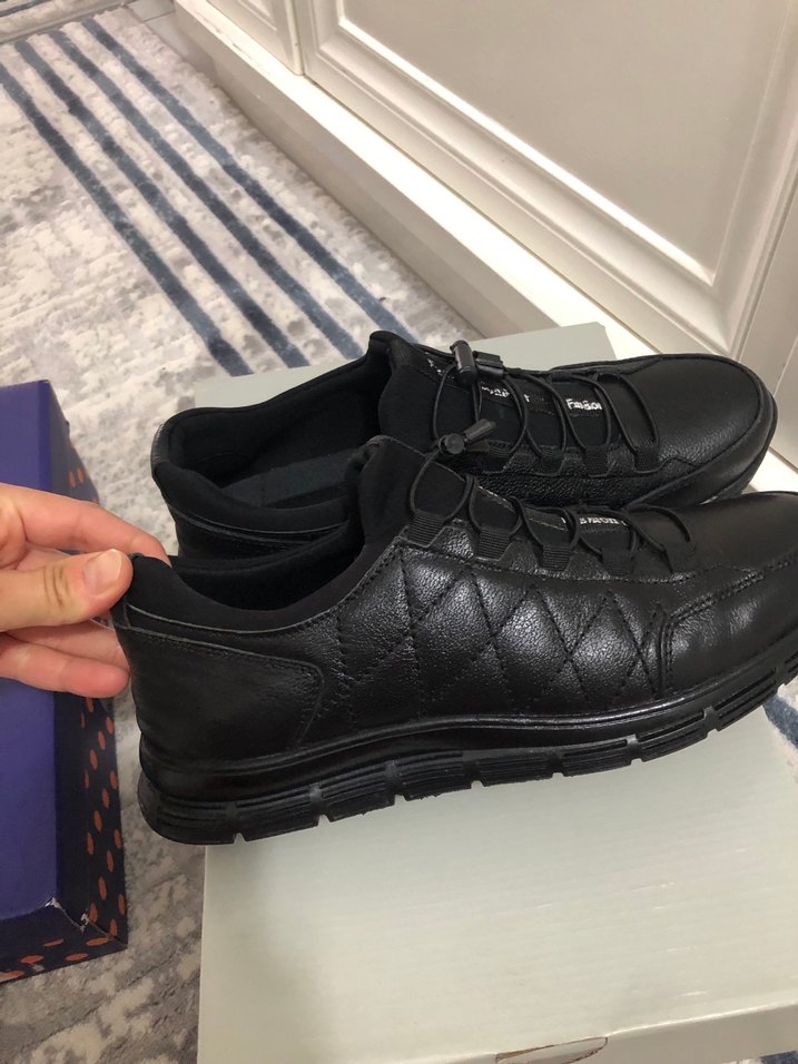 Siyah Erkek Spor Ayakkabı Bağcığı - Görsel 2