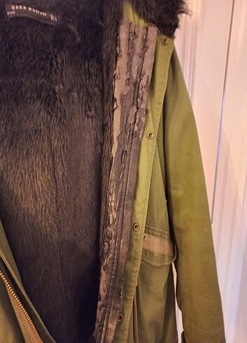 Zara içi ve kapüşonu kürklü kaban - Görsel 5