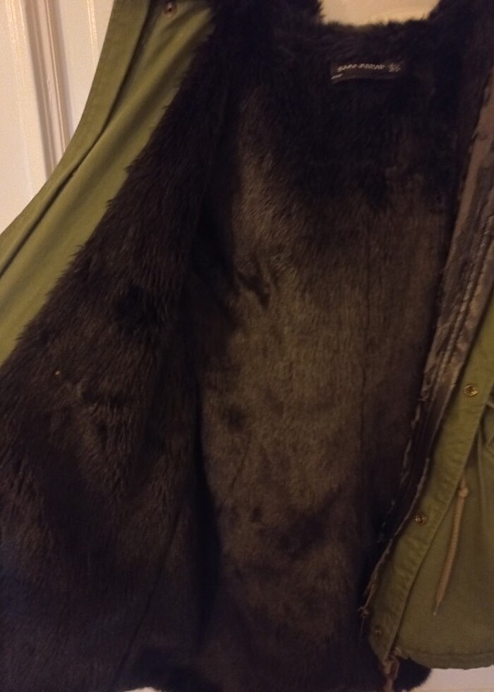 Zara içi ve kapüşonu kürklü kaban - Görsel 2