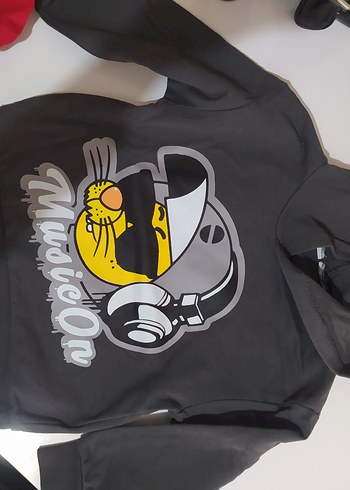 Kapüşonlu Erkek Çocuk Gri Sweatshirt - Görsel 2