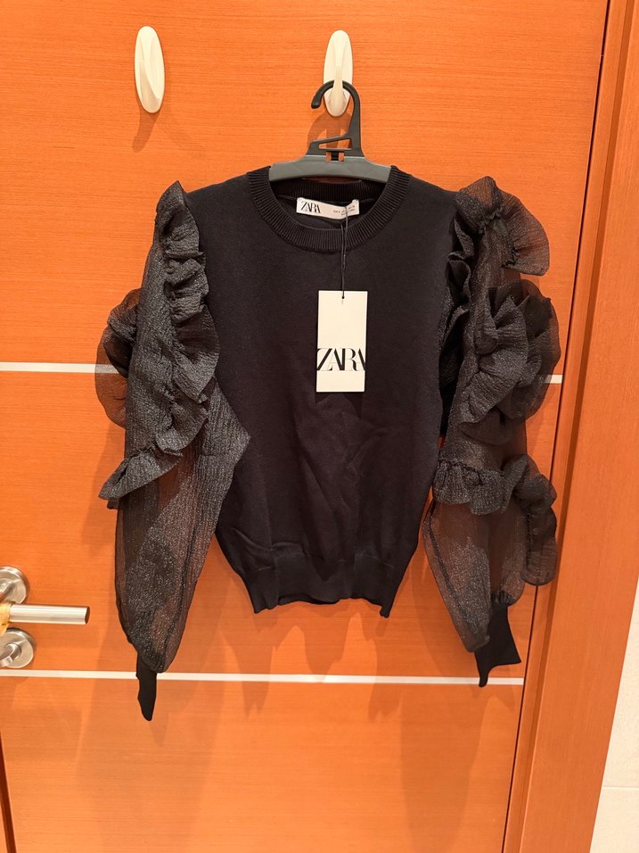 Zara S Siyah İnce Triko Kazak - Görsel 2