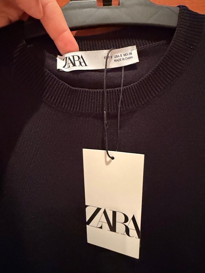 Zara S Siyah İnce Triko Kazak - Görsel 5