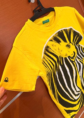 Benetton 8-9 Y Zebralı Sarı T-shirt - Görsel 2