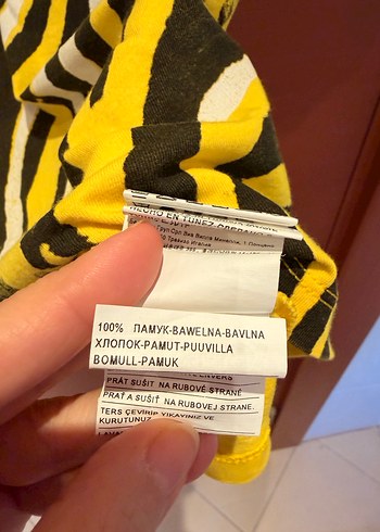 Benetton 8-9 Y Zebralı Sarı T-shirt - Görsel 5