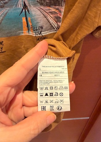 Benetton L 8-9 Y Kahve T-shirt - Görsel 4