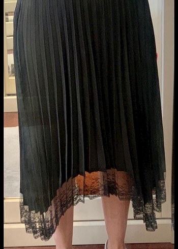 Esprit 34 beli lastikli pileli siyah etek - Görsel 2