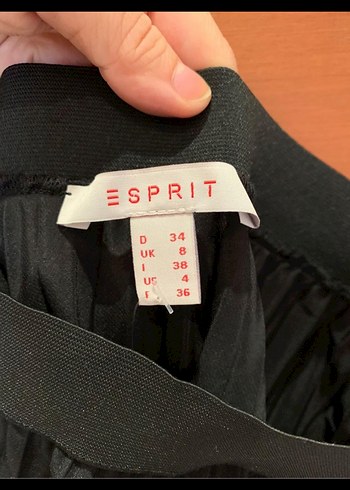 Esprit 34 beli lastikli pileli siyah etek - Görsel 7