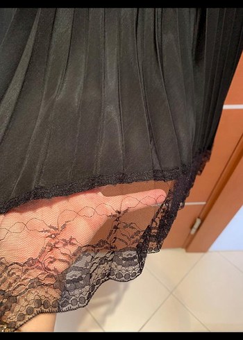 Esprit 34 beli lastikli pileli siyah etek - Görsel 6