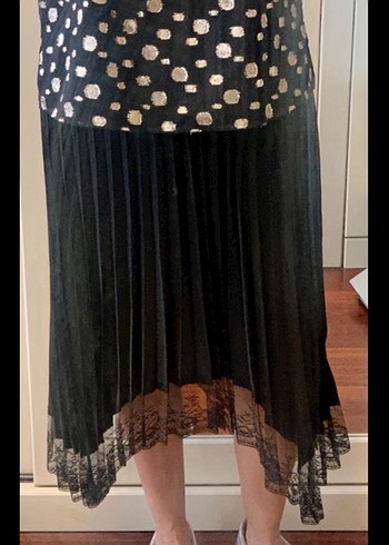 Esprit 34 beli lastikli pileli siyah etek - Görsel 3