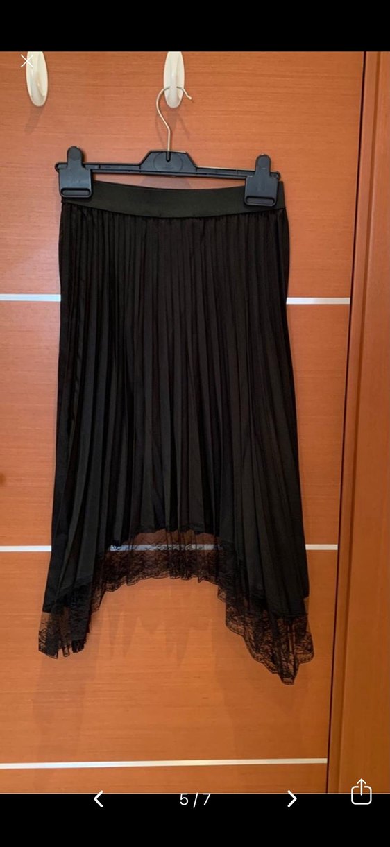 Esprit 34 beli lastikli pileli siyah etek - Görsel 5