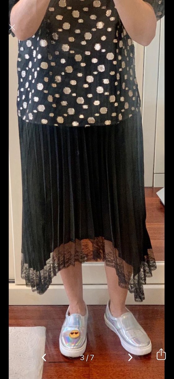 Esprit 34 beli lastikli pileli siyah etek - Görsel 3