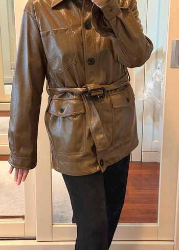 MNG S Haki Rugan Uzun Ceket - Görsel 3