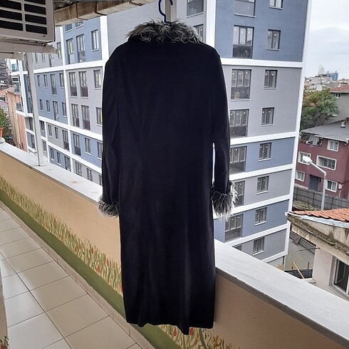 42 Beden Kürklü Süet Uzun Kaban