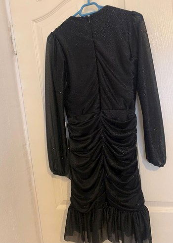Siyah simli Elbise - Görsel 3