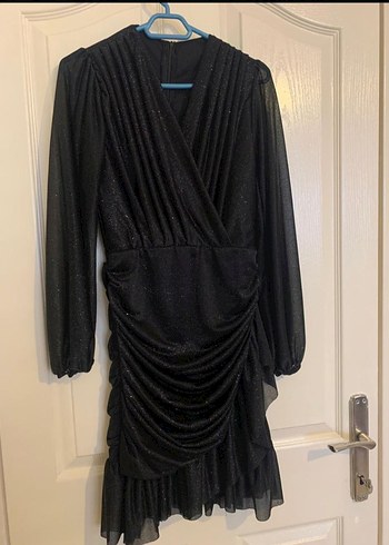 Siyah simli Elbise - Görsel 2