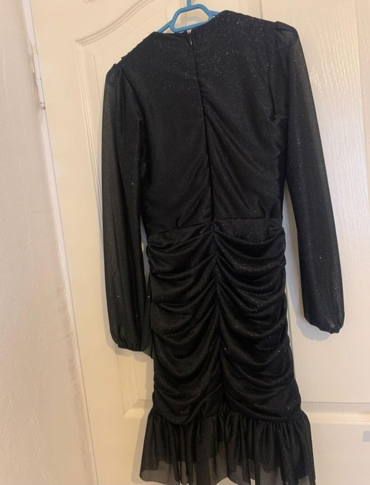 Siyah simli Elbise - Görsel 3