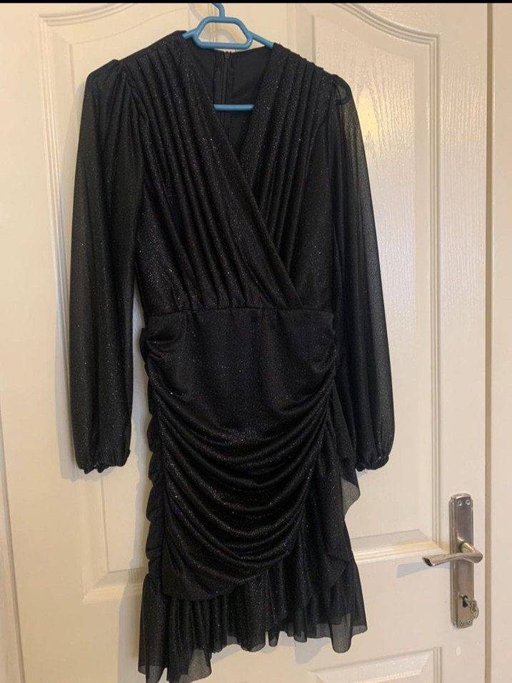 Siyah simli Elbise - Görsel 2