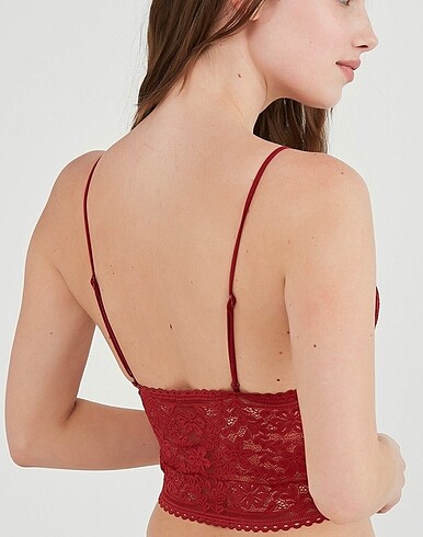 l Beden Penti dantelli bralet bordo mavi
