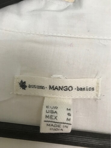 m Beden beyaz Renk Mango transparan beyaz gömlek