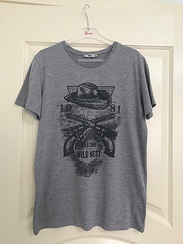Ltb erkek gri desenli tişört