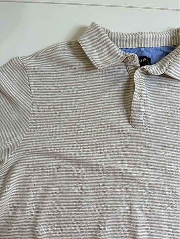 xl Beden camel Renk Fabrika erkek çizgili polo yaka tişört