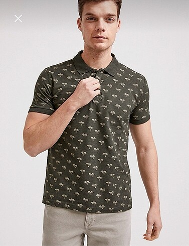 Lee cooper erkek desenli polo yaka tişört