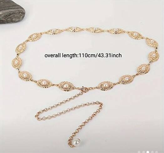  Beden altın Renk Vintage bohem gold rengi incili bel zinciri bel kemeri