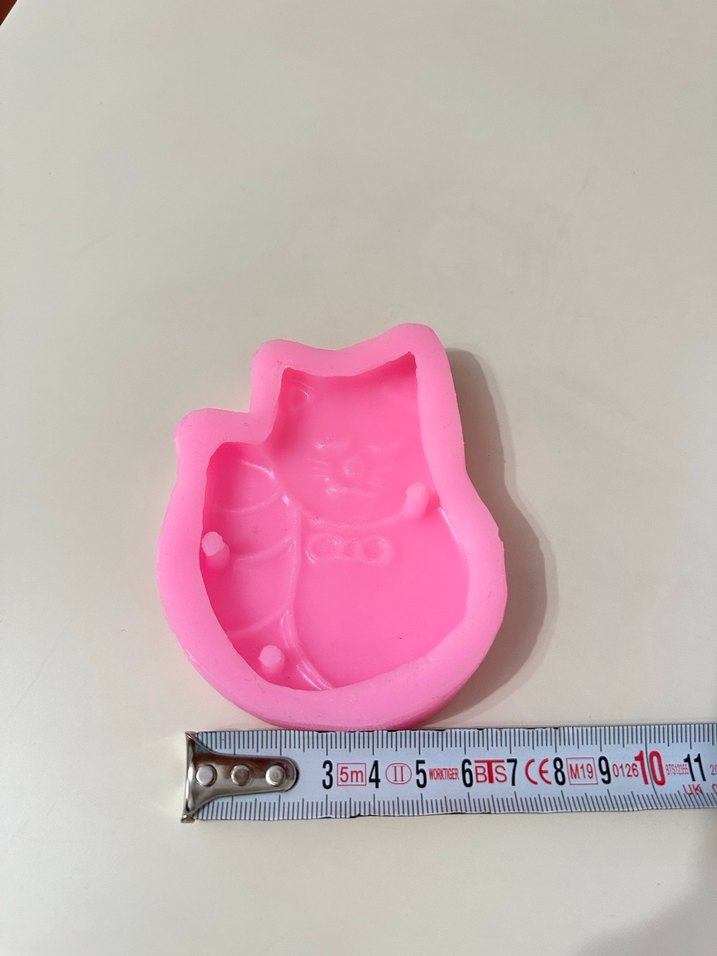 Pembe Kedi Figürlü Hoşgeldiniz Süsü silikon kalıbı - Görsel 2