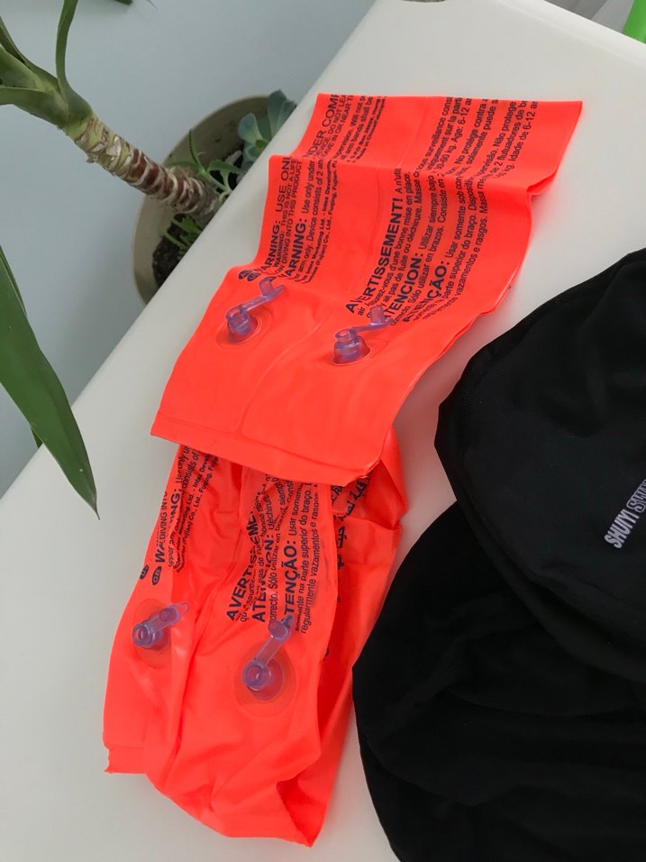 Çocuk yüzücü gözlüğü, bez bone ve şişme kolluk seti - Görsel 3