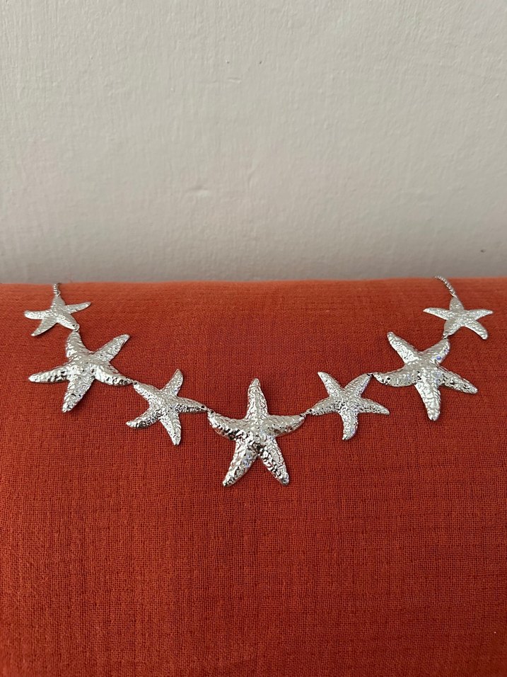 STOKTA VAR Gümüş rengi deniz yıldızlı bel zinciri, bel kemeri - Görsel 2