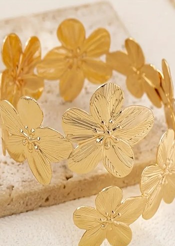 Accessorize STOKTA VAR Gold çiçekli üst kol kelepçesi armcuff