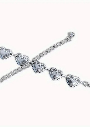 Accessorize STOKTA VAR Gümüş Kalpli y2k bel zinciri bel kemeri