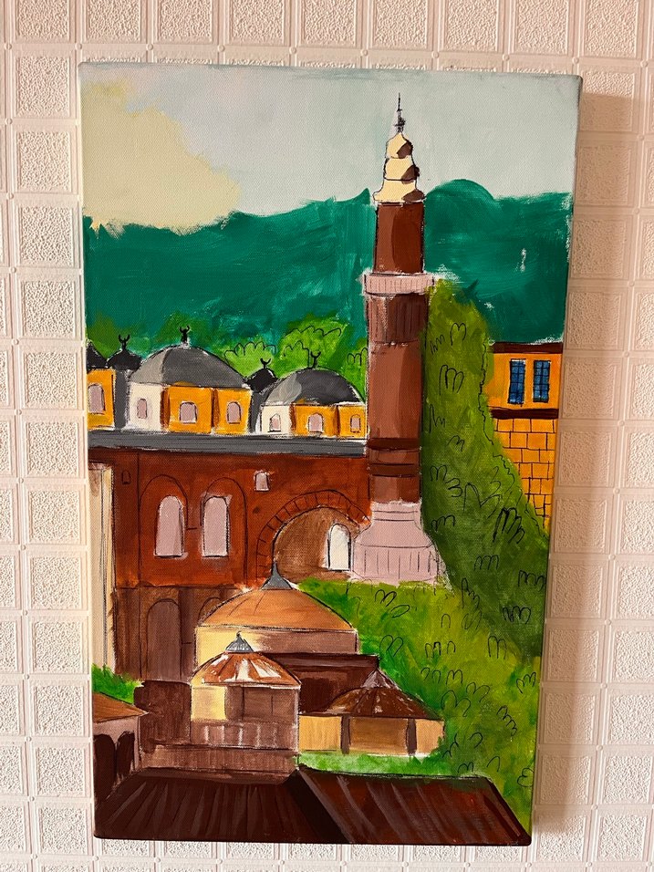 Kahverengi Tonlarda Şehir Manzaralı Tablo - Görsel 2