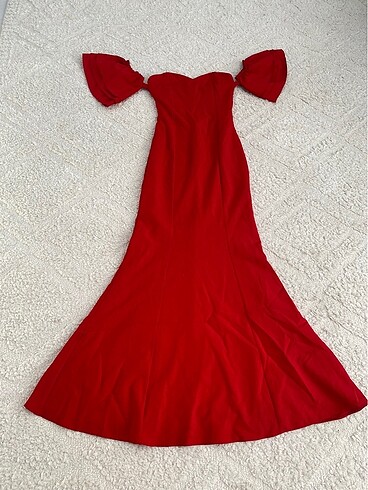 Prenses kol kırmızı abiye - Görsel 4