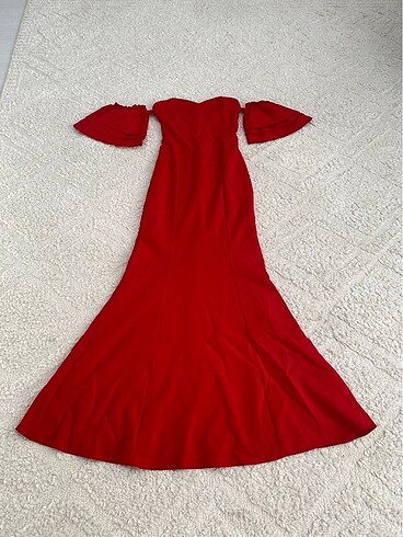 Prenses kol kırmızı abiye - Görsel 5
