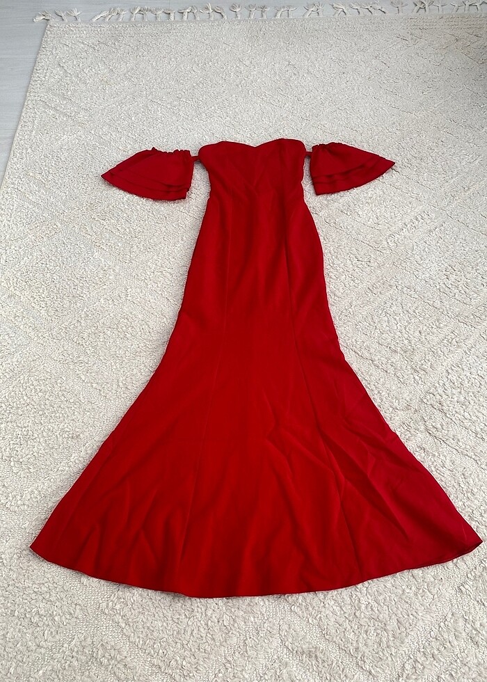 Prenses kol kırmızı abiye - Görsel 3