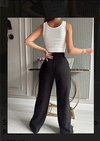 Cırtlı plazzo pantolon - Görsel 2