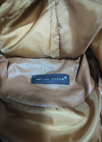 Kahverengi Uzun Deri Kadın Kışlık Mont - Görsel 2