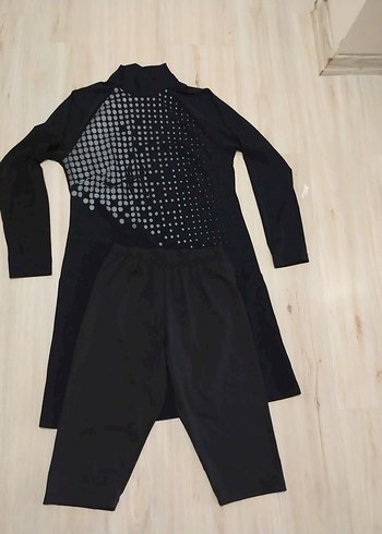Haşema Siyah tesettür mayo Takımı üst L Alt XL - Görsel 8