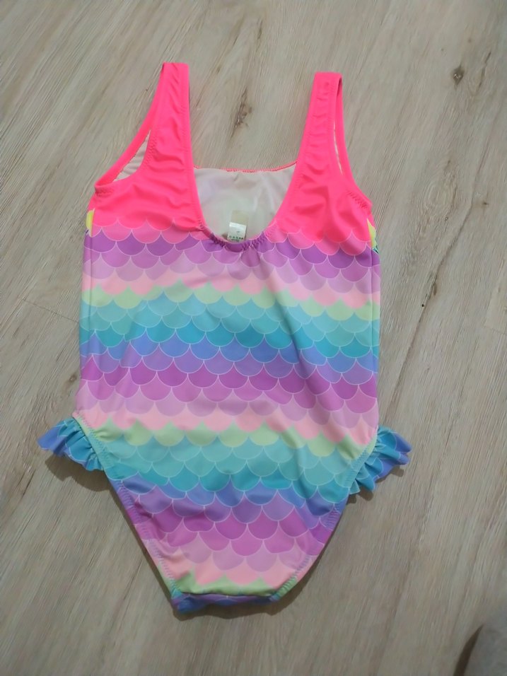 Renkli Deniz Kızı Desenli Kız Çocuk Mayo - Görsel 2