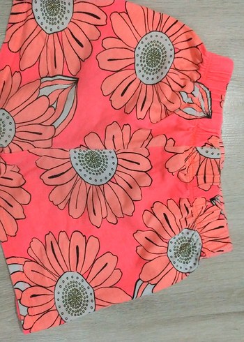 Pembe Çiçek Desenli Bohem Mini Şort - Görsel 3