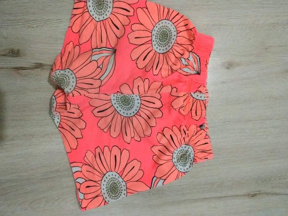 Pembe Çiçek Desenli Bohem Mini Şort - Görsel 3