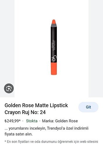 GOLDEN ROSE 24 NUMARA KALEM RUJ