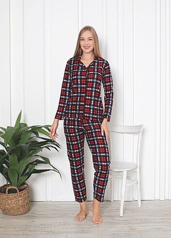 Diğer Süet kumaş uzunkol pijama takımı