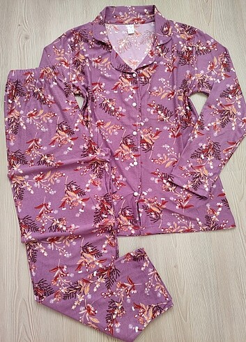 xl Beden çeşitli Renk Süet kumaş uzunkol pijama takımı