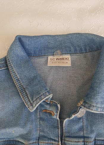 Nakışlı Mavi Kız Çocuk Denim Ceket - Görsel 4