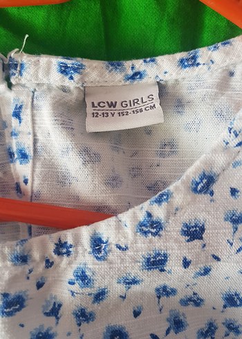 Beyaz Çiçek Desenli Kız Çocuk  Elbise - Görsel 2