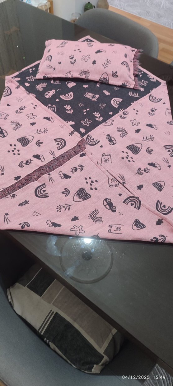 Pembe Baskılı Çocuk Uyku Seti - Görsel 2