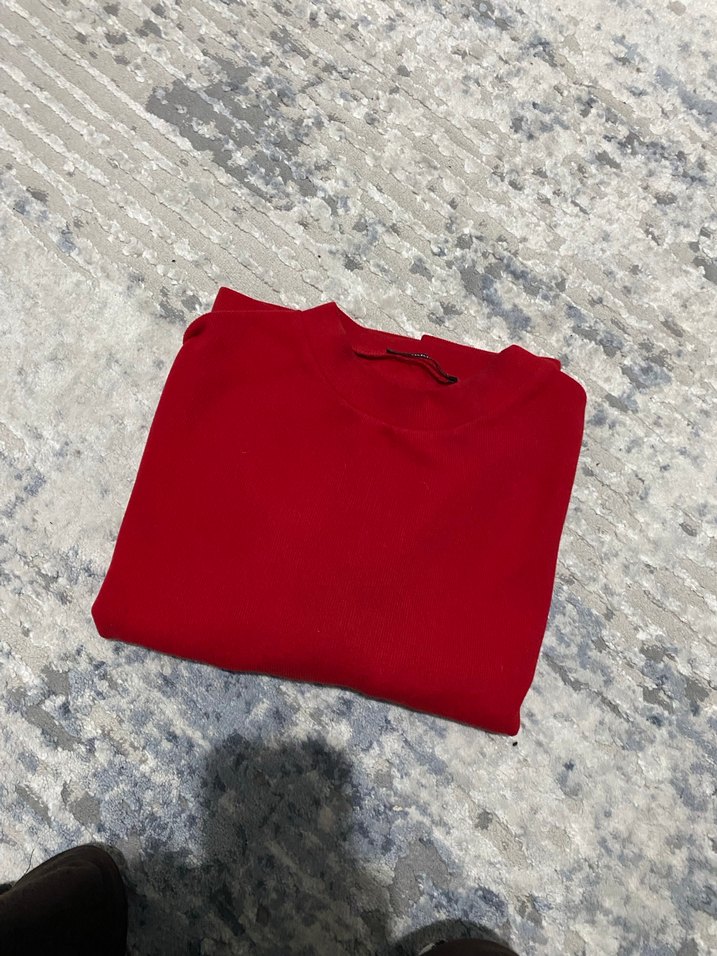 Kadın Kırmızı Salaş Sweatshirt - Görsel 2