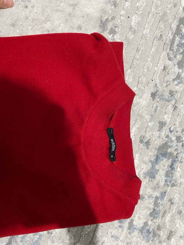 Kadın Kırmızı Salaş Sweatshirt - Görsel 3